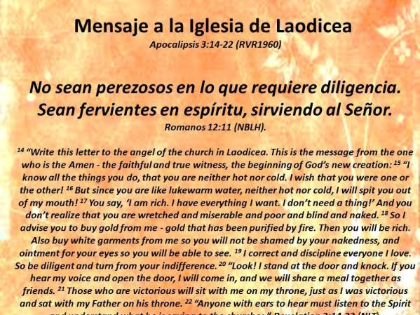 12 Mensaje a al Iglesia de Laodisea 120317